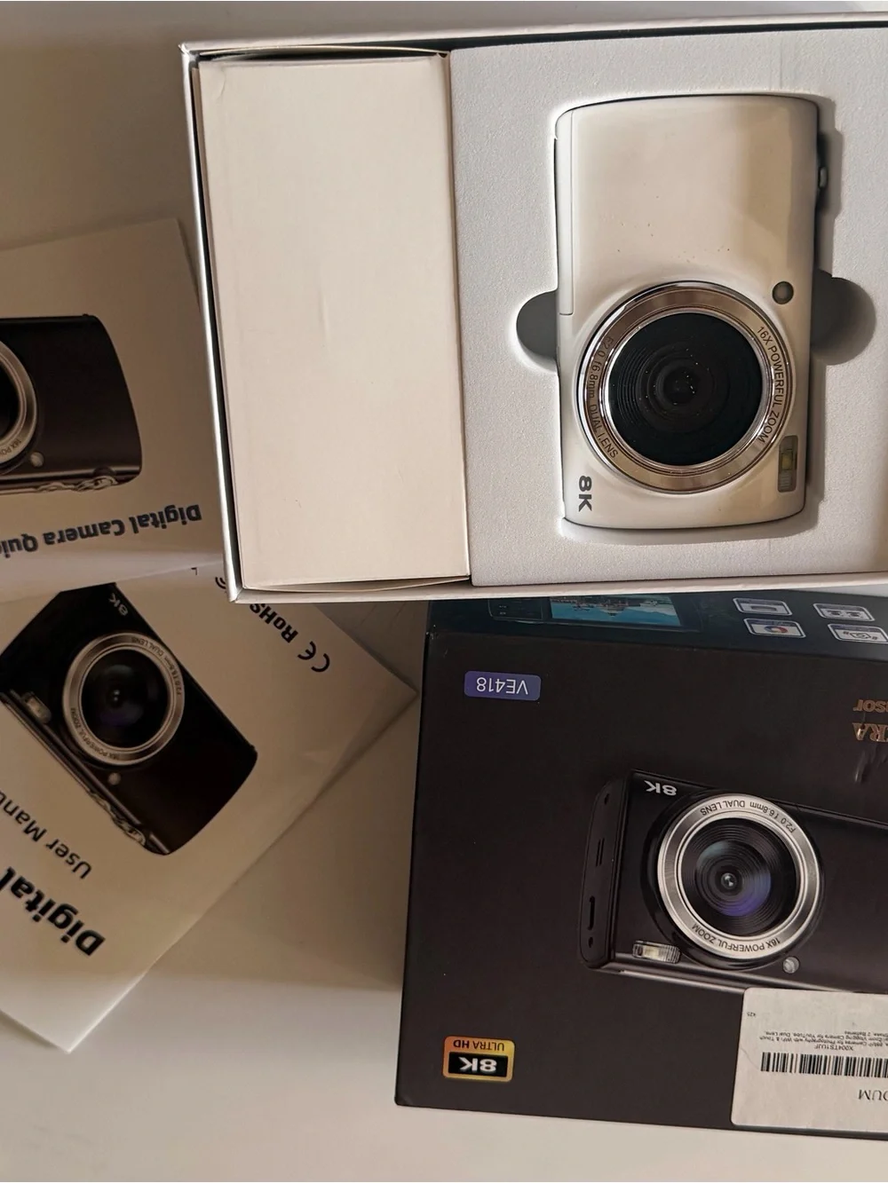 8K White Digital Camera - Compact Photo & Video Camera